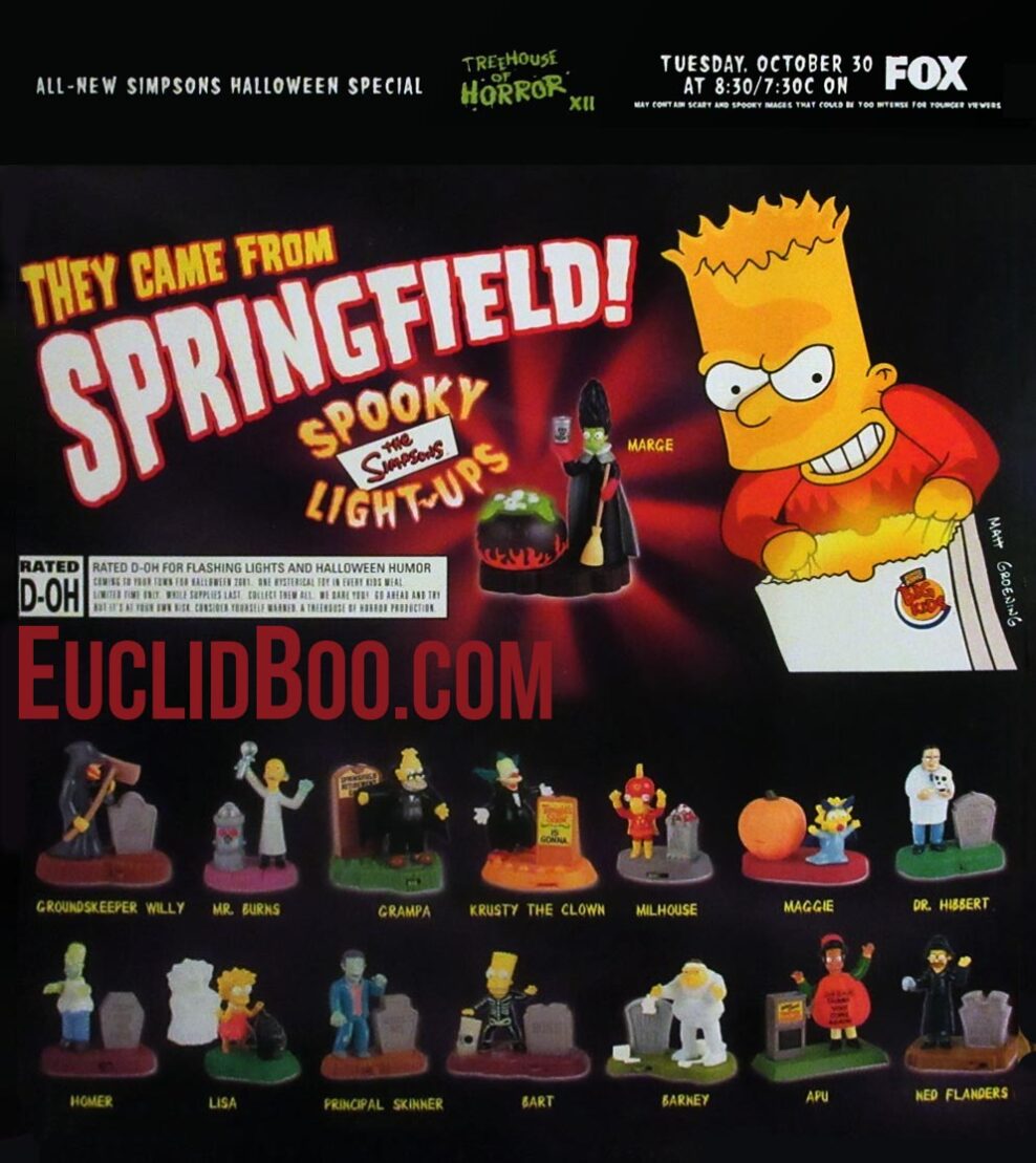 2001 Burger King Simpsons Treehouse of Horror Toys