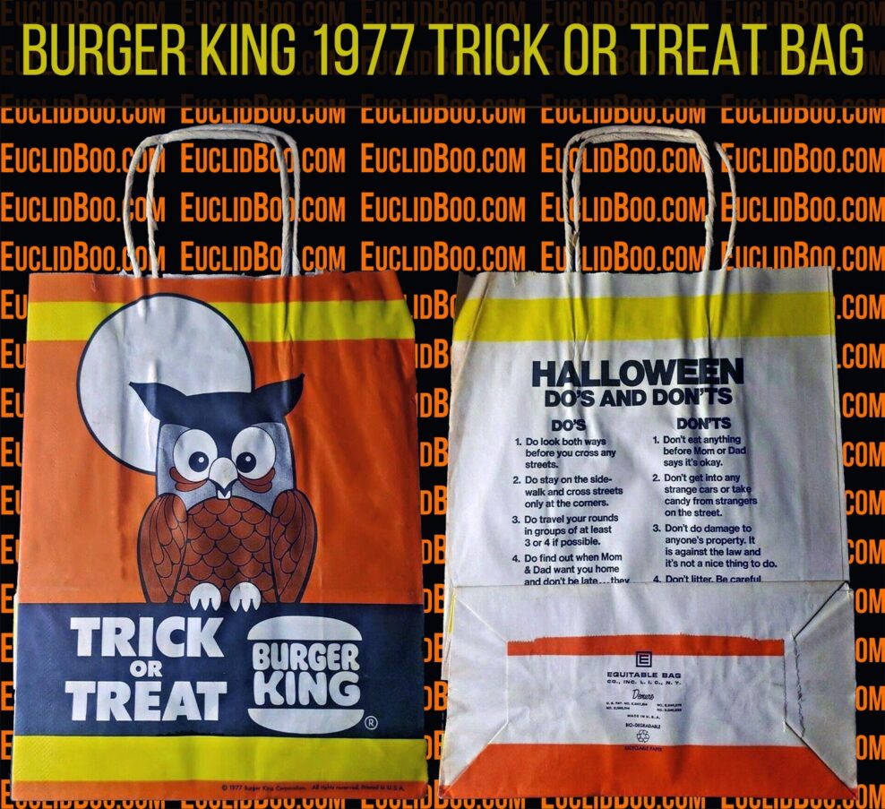 1977 Burger King Owl Trick or Treat Bag